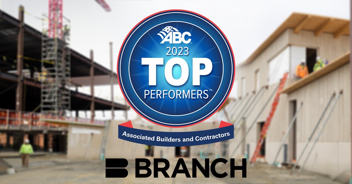 Branch Honored as a Top-Performing Construction Contractor by ABC