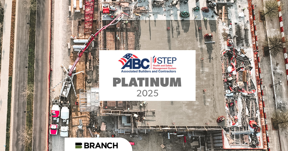 Branch Builds Earns ABC STEP Platinum Safety Award